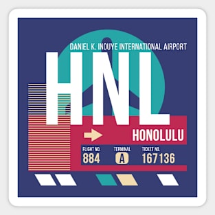 Honolulu, Hawaii (HNL) Airport Code Baggage Tag E Magnet